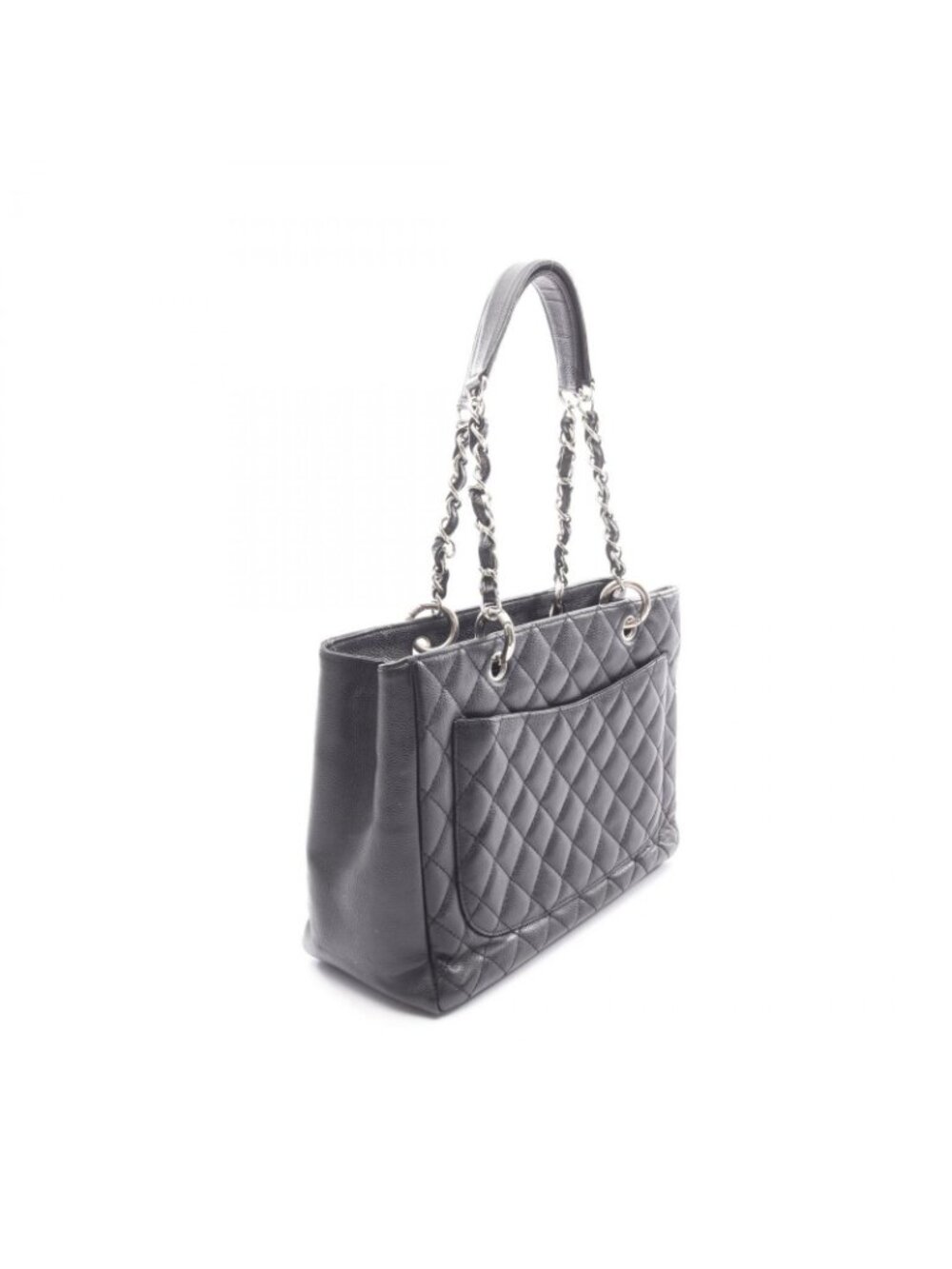 Chanel Tote Quilted Grand Shopping GST Black Caviar Leather GST Chain - Picture 2 of 8